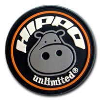 soft custom rubber patch with hippopotamus logo