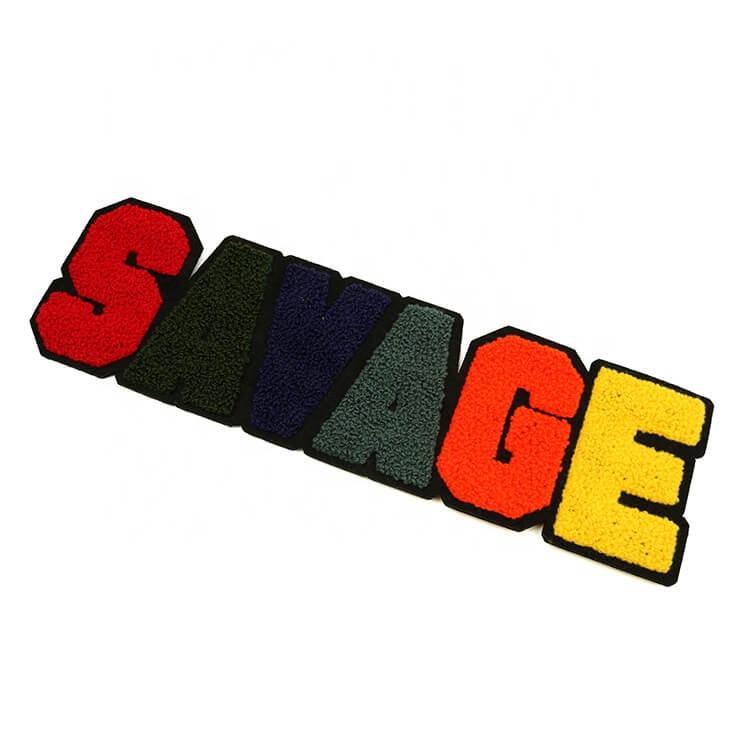 savage chenille patch with multiple yarn colors