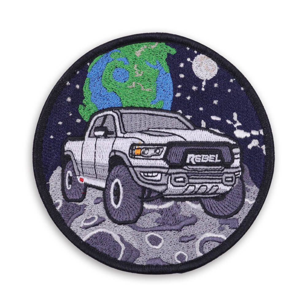 round custom made embroidered patch