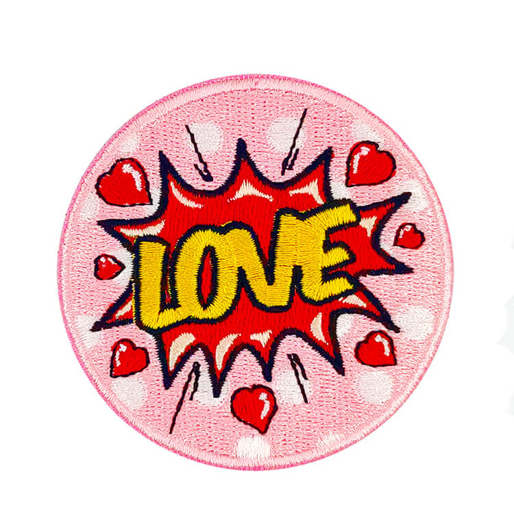 Red White and Pink embroidered patch