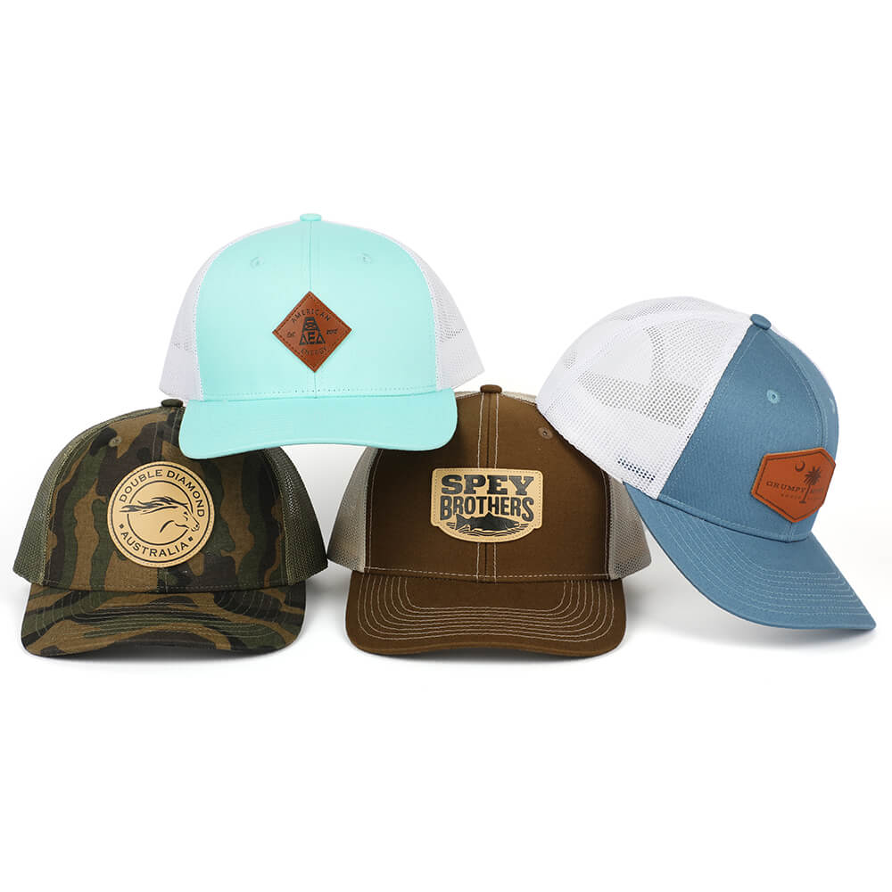 custom leather patches for hats and beanies