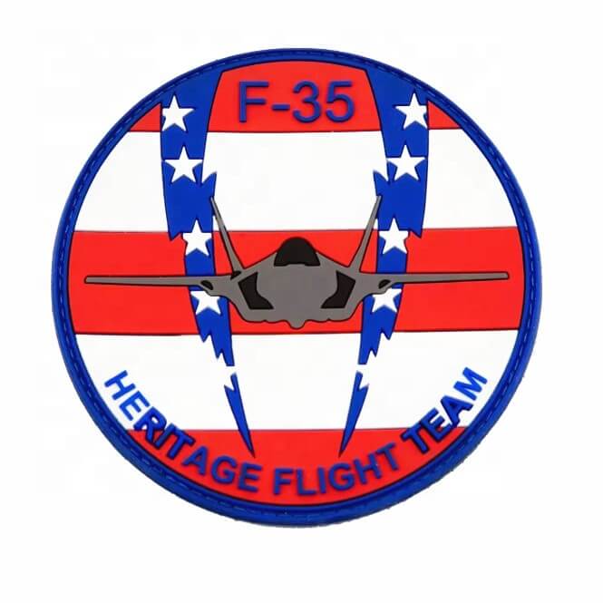 Blue White and Red PVC patch with F-35