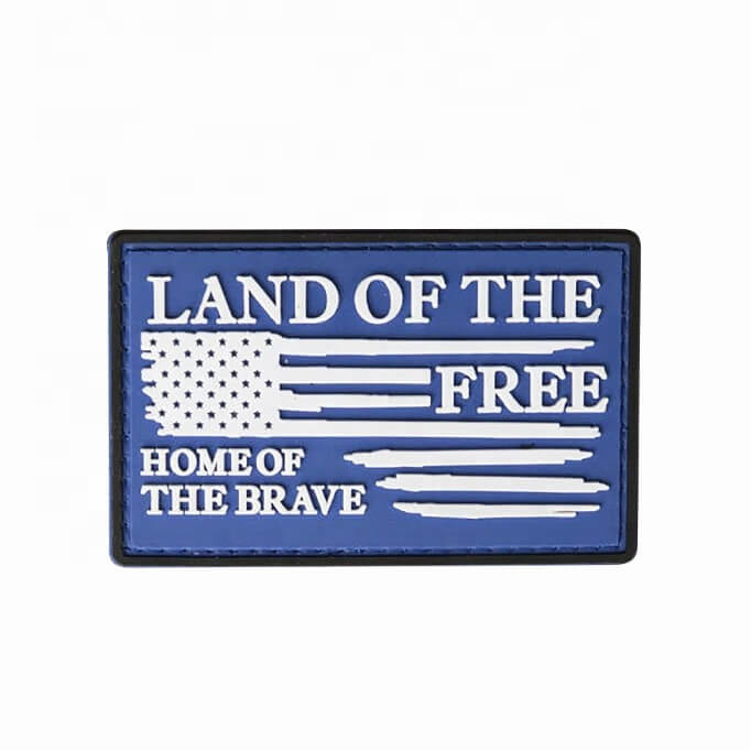 Blue and White flag shape 2D PVC patch