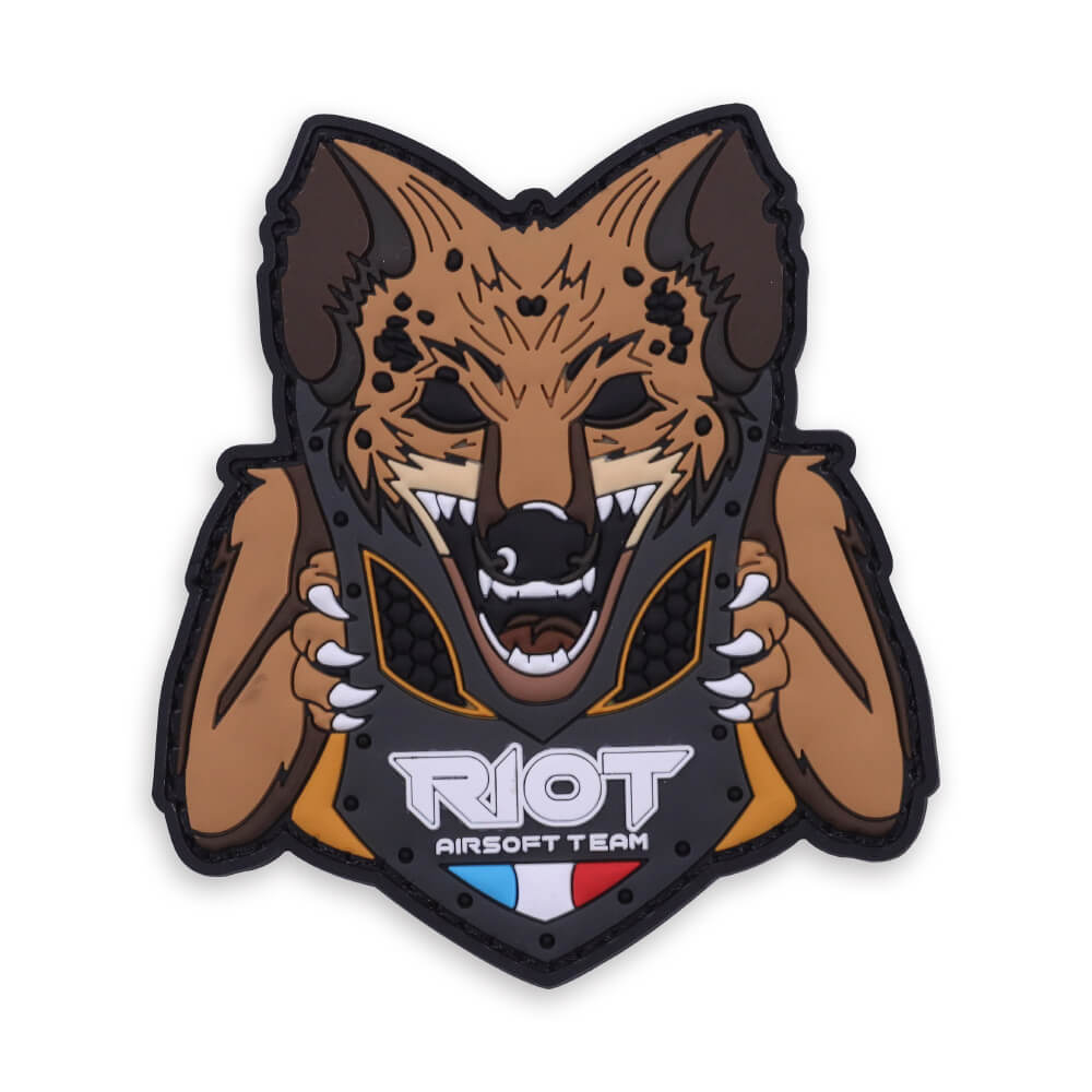 2D pvc patches with brown wolf