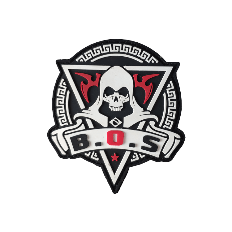 well designed pvc patch with skull and patterns 