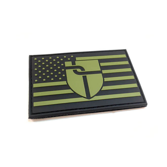 US flag pvc patch with olive drab green stars and stripes